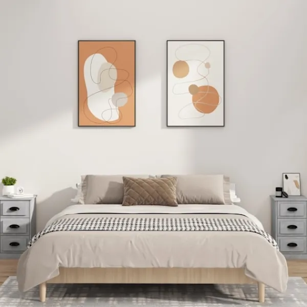 vidaXL Byråer>Sängbord betonggrå 39x39x67 cm konstruerat trä Grå