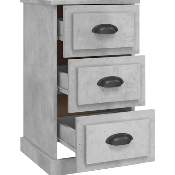 vidaXL Byråer>Sängbord betonggrå 39x39x67 cm konstruerat trä Grå