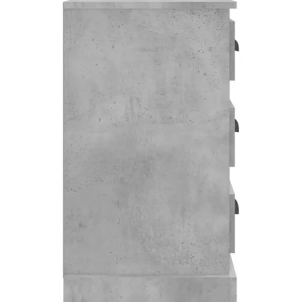 vidaXL Byråer>Sängbord betonggrå 39x39x67 cm konstruerat trä Grå