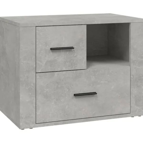 vidaXL Byråer>Sängbord betonggrå 60x36x45 cm konstruerat trä Grå
