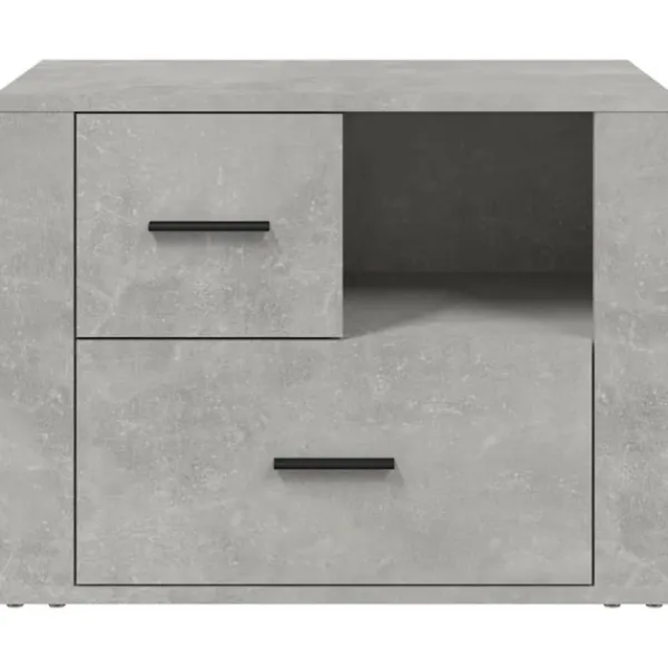 vidaXL Byråer>Sängbord betonggrå 60x36x45 cm konstruerat trä Grå