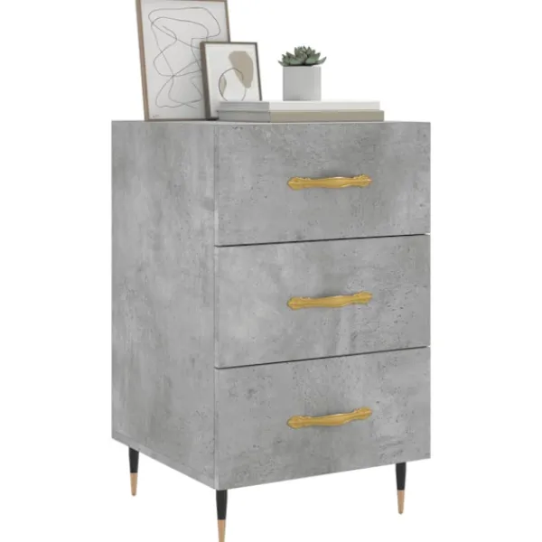 vidaXL Byråer>Sängbord betong 40x40x66 cm konstruerat trä