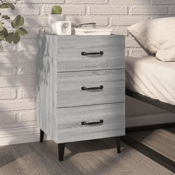 vidaXL Byråer>Sängbord sonoma-ek 40x40x66 cm konstruerat trä