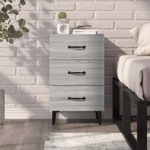 vidaXL Byråer>Sängbord sonoma-ek 40x40x66 cm konstruerat trä
