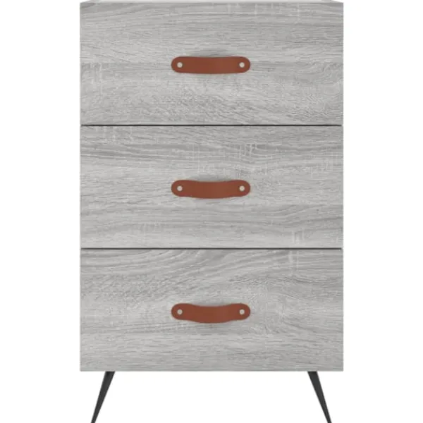 vidaXL Byråer>Sängbord grå sonoma- 40x40x66 cm konstruerat trä Grå