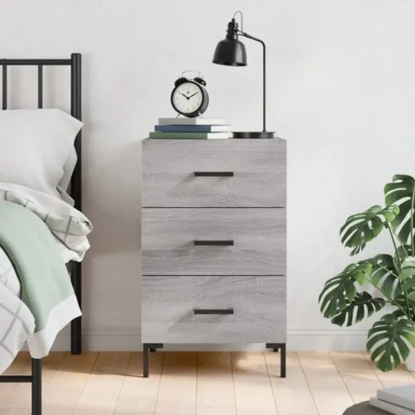 vidaXL Byråer>Sängbord sonoma-ek 40x40x66 cm konstruerat trä