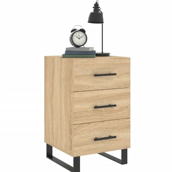 vidaXL Byråer>Sängbord sonoma-ek 40x40x66 cm konstruerat trä