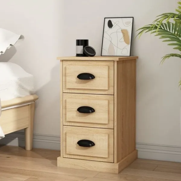 vidaXL Byråer>Sängbord sonoma-ek 39x39x67 cm konstruerat trä