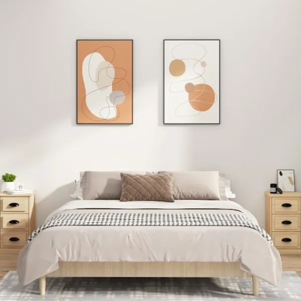 vidaXL Byråer>Sängbord sonoma-ek 39x39x67 cm konstruerat trä