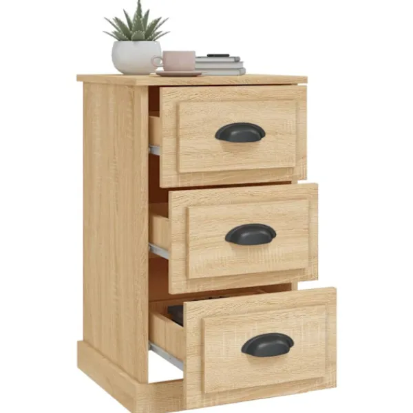 vidaXL Byråer>Sängbord sonoma-ek 39x39x67 cm konstruerat trä