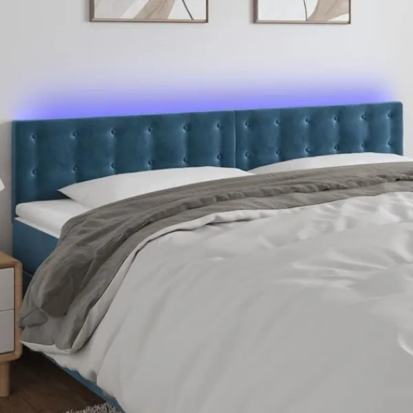 vidaXL Sängar>Sänggavel LED mörk 160x5x78/88 cm sammet