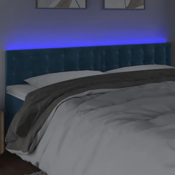 vidaXL Sängar>Sänggavel LED mörk 160x5x78/88 cm sammet