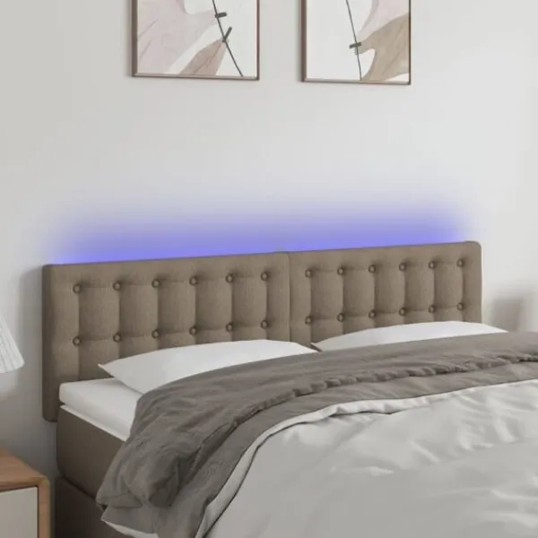 vidaXL Sängar>Sänggavel LED 144x5x78/88 cm tyg