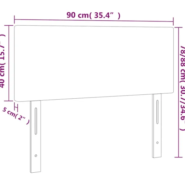 vidaXL Sängar>Sänggavel 90x5x78/88 cm tyg Grå
