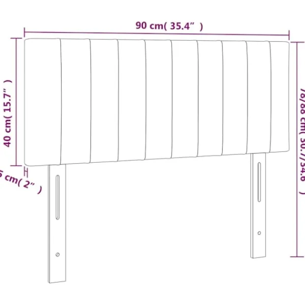 vidaXL Sängar>Sänggavel 90x5x78/88 cm tyg Grå