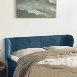 vidaXL Sängar>Sänggavel med kanter blå 147x23x78/88 cm sammet Blå