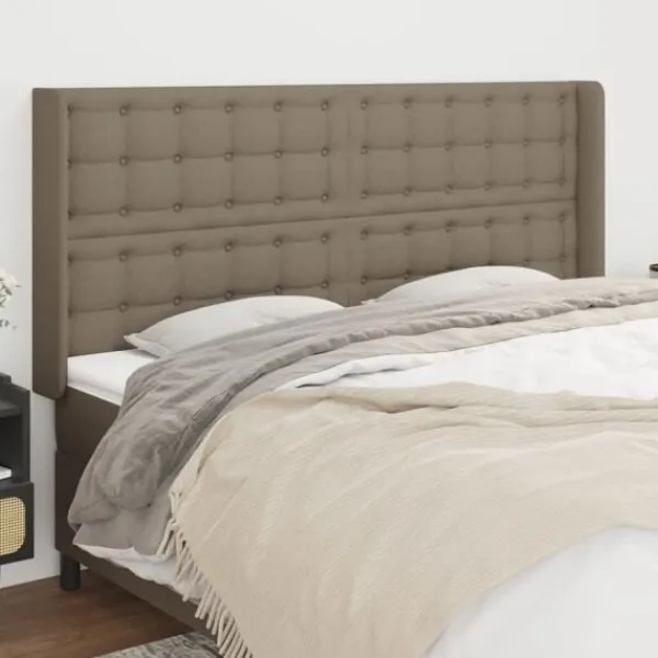 vidaXL Sängar>Sänggavel med kanter taupe 163x16x118/128 cm tyg Taupe