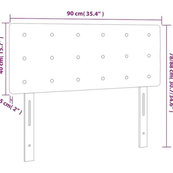 vidaXL Sängar>Sänggavel 90x5x78/88 cm sammet