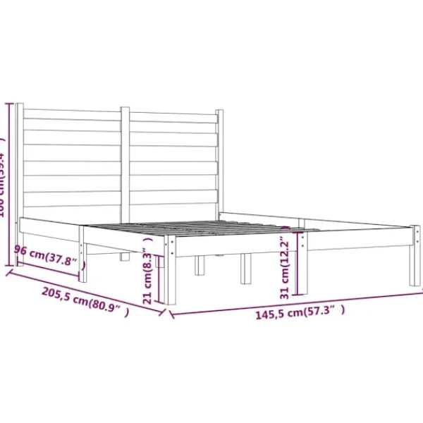 vidaXL Sängar>Sängram honungs massiv furu 140x200 cm