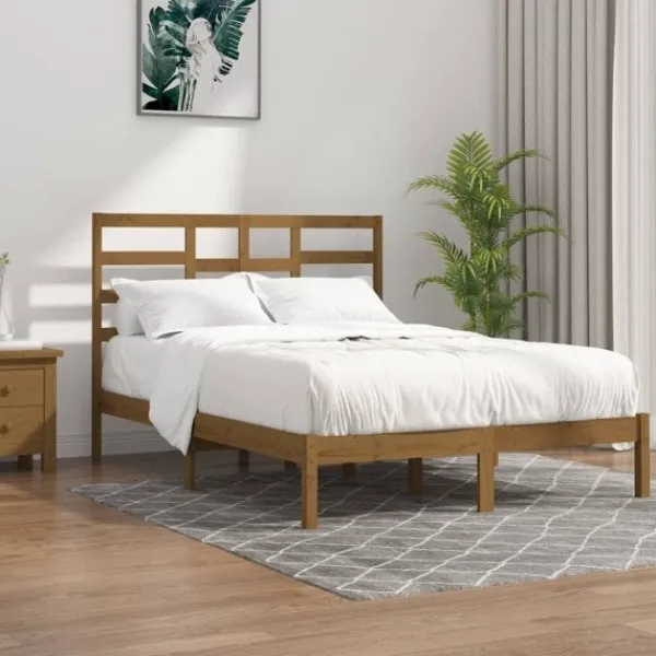 vidaXL Sängar>Sängram honungs massivt trä 140x190 cm