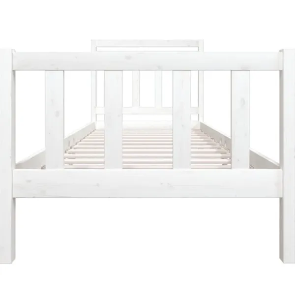 vidaXL Sängar>Sängram massiv furu 90x190 cm vit