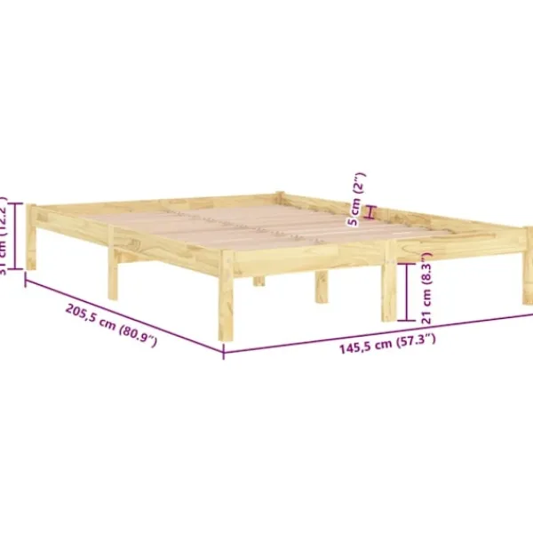vidaXL Sängar>Sängram massiv furu 140x200 cm