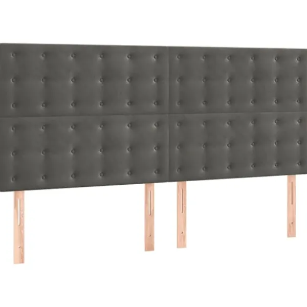 vidaXL Sängar>Sängram med huvudgavel mörk 180x200 cm sammet