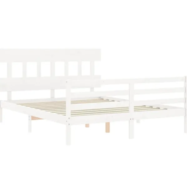 vidaXL Sängar>Sängram med huvudgavel 160x200 cm massivt trä