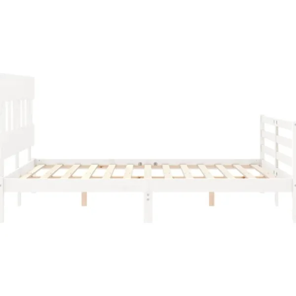 vidaXL Sängar>Sängram med huvudgavel 160x200 cm massivt trä