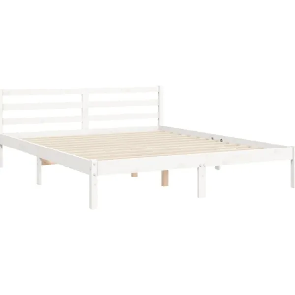 vidaXL Sängar>Sängram med huvudgavel 160x200 cm massivt trä