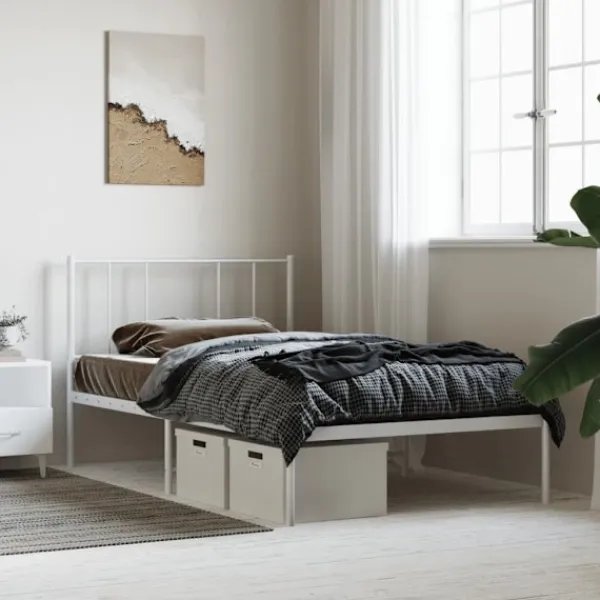 vidaXL Sängar>Sängram med huvudgavel metall 80x200 cm