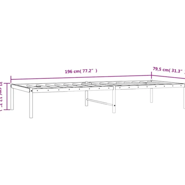 vidaXL Sängar>Sängram metall 75x190 cm