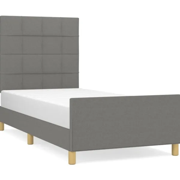 vidaXL Sängar>Sängram utan madrass mörk 90x190 cm tyg