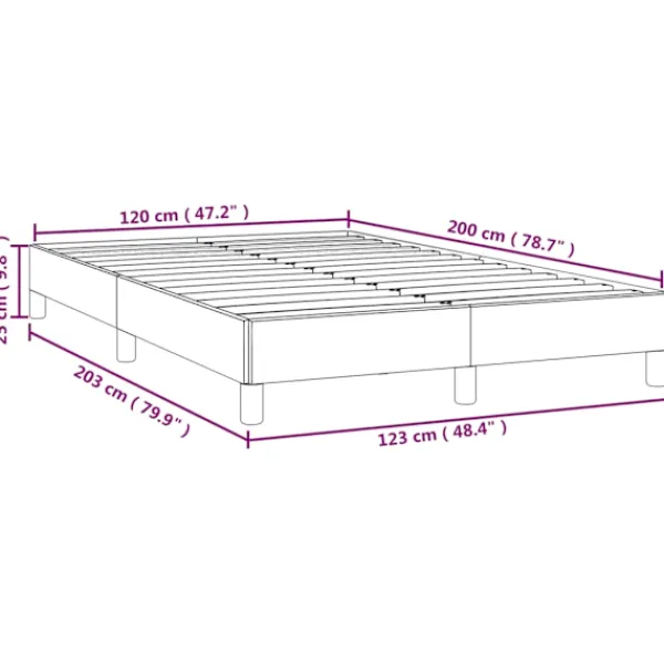 vidaXL Sängar>Sängram utan madrass mörk 120x200 cm tyg