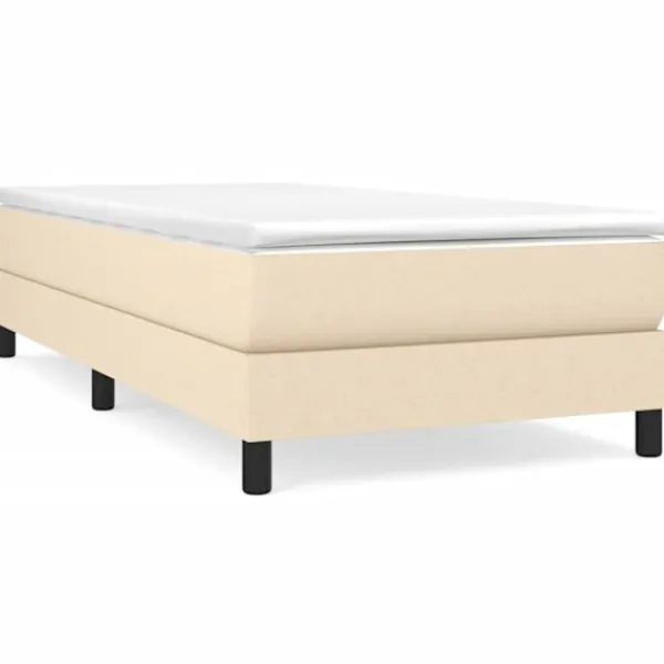 vidaXL Sängar>Sängram utan madrass cremefärgad 80x200 cm tyg Kräm