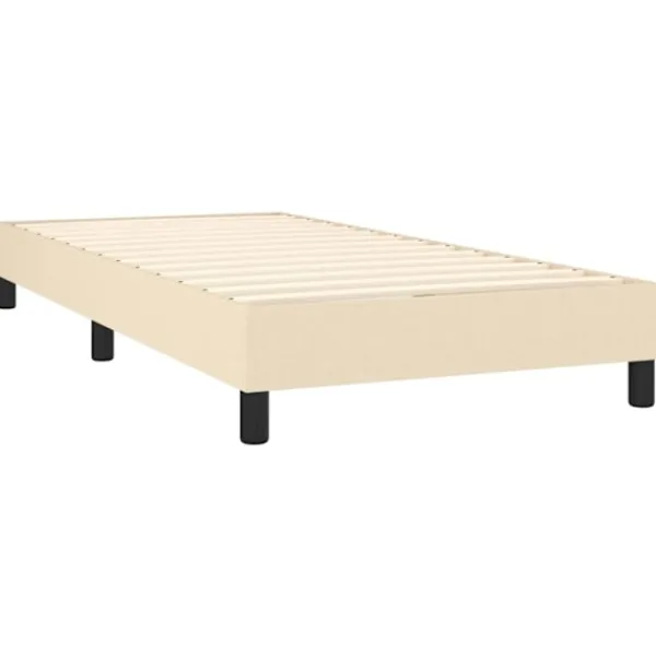 vidaXL Sängar>Sängram utan madrass cremefärgad 80x200 cm tyg Kräm
