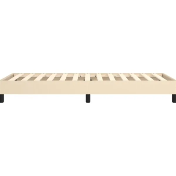 vidaXL Sängar>Sängram utan madrass cremefärgad 80x200 cm tyg Kräm