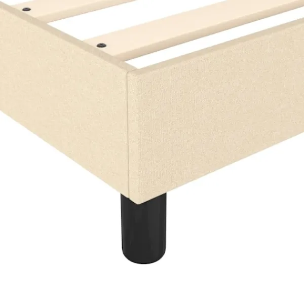 vidaXL Sängar>Sängram utan madrass cremefärgad 80x200 cm tyg Kräm