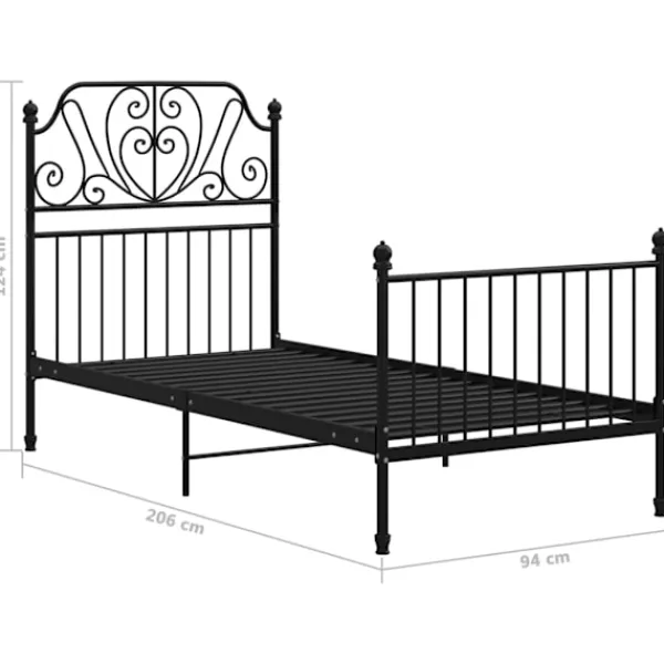 vidaXL Sängar>Sängram utan madrass metall 90x200 cm