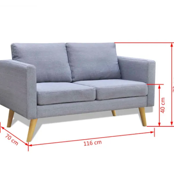 vidaXL Soffor>Soffa i tyg 2-sitsig ljus