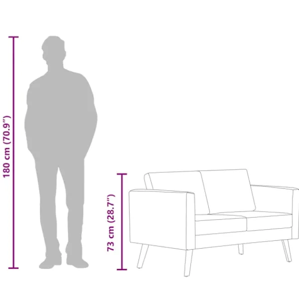 vidaXL Soffor>Soffa i tyg 2-sitsig ljus