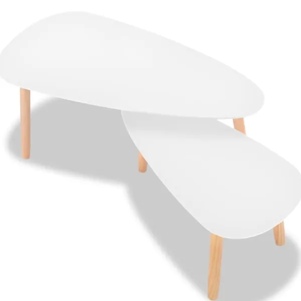 vidaXL Soffbord>Soffbord 2 st massiv furu