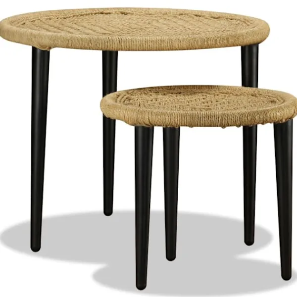 vidaXL Soffbord>Soffbord 2 st naturlig jute