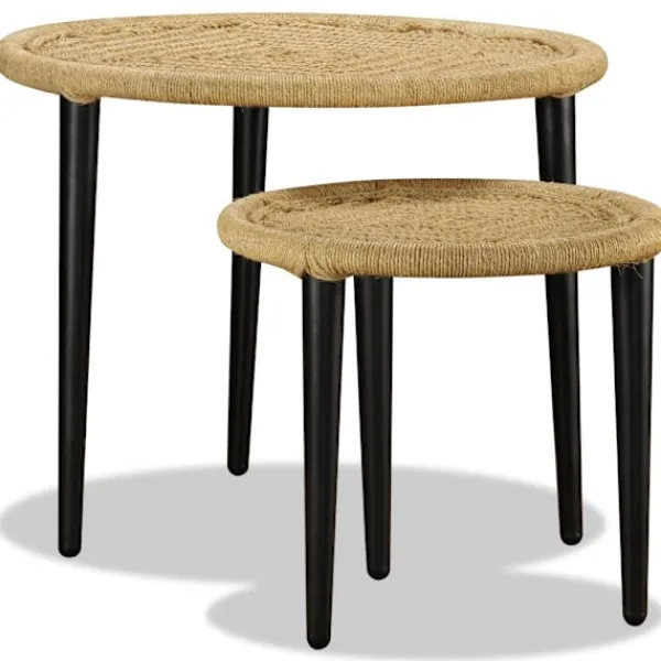 vidaXL Soffbord>Soffbord 2 st naturlig jute