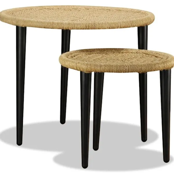 vidaXL Soffbord>Soffbord 2 st naturlig jute