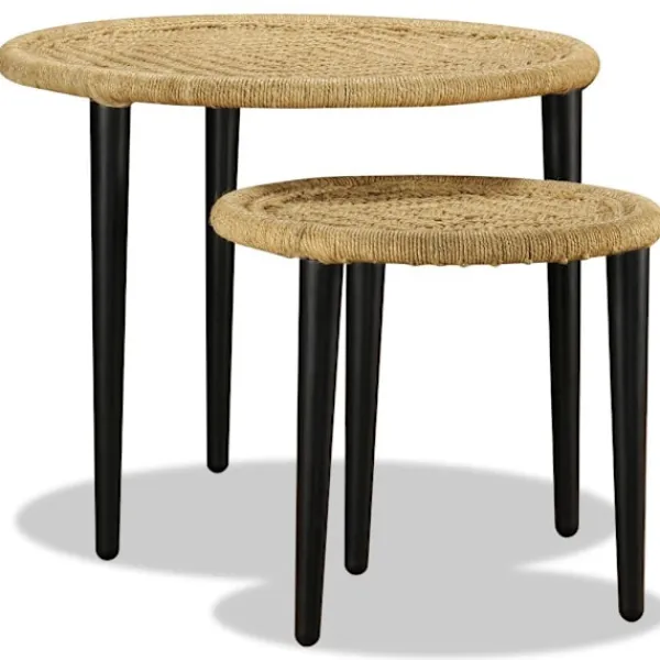vidaXL Soffbord>Soffbord 2 st naturlig jute
