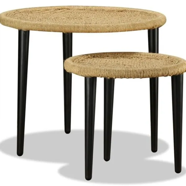 vidaXL Soffbord>Soffbord 2 st naturlig jute