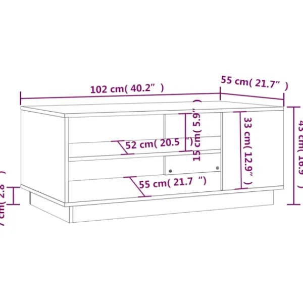 vidaXL Soffbord>Soffbord betong 102x55x43 cm konstruerat trä