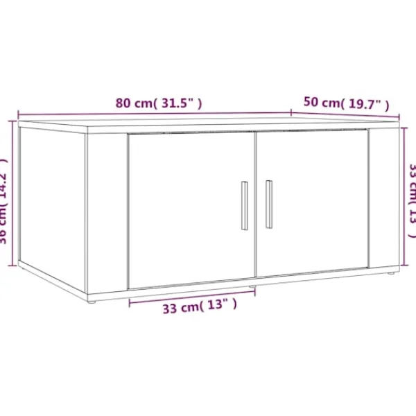 vidaXL Soffbord>Soffbord ek 80x50x36 cm konstruerat trä