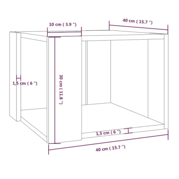 vidaXL Soffbord>Soffbord ek 40x40x30 cm konstruerat trä